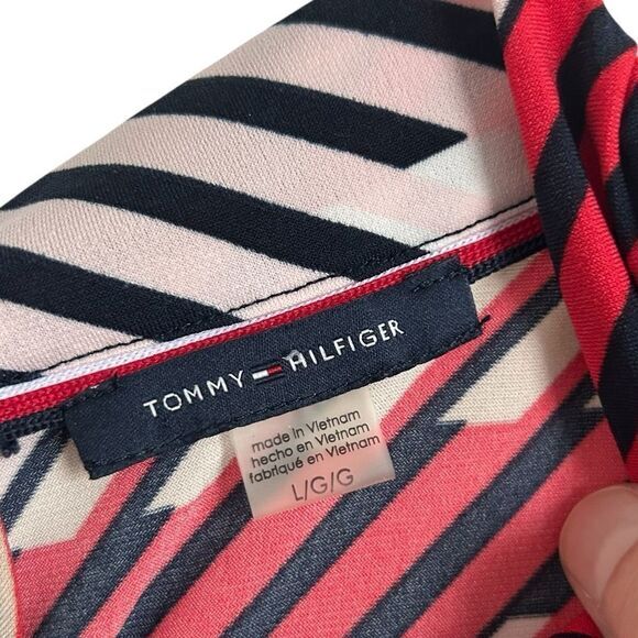 Tommy Hilfiger Women's Printed Knot Neck Shell Blue Size Large‎ - Picture 9 of 12